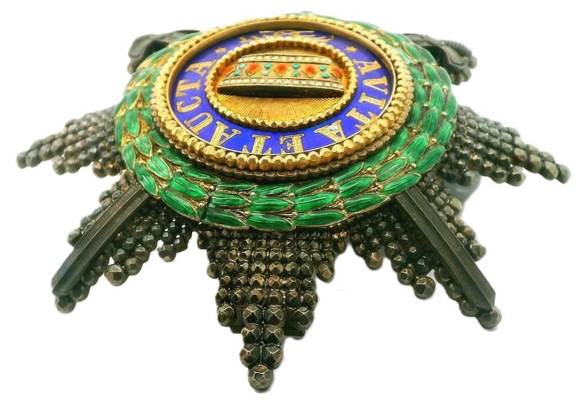 Iron Crown order diamond-cut breast star with war decoration.jpg