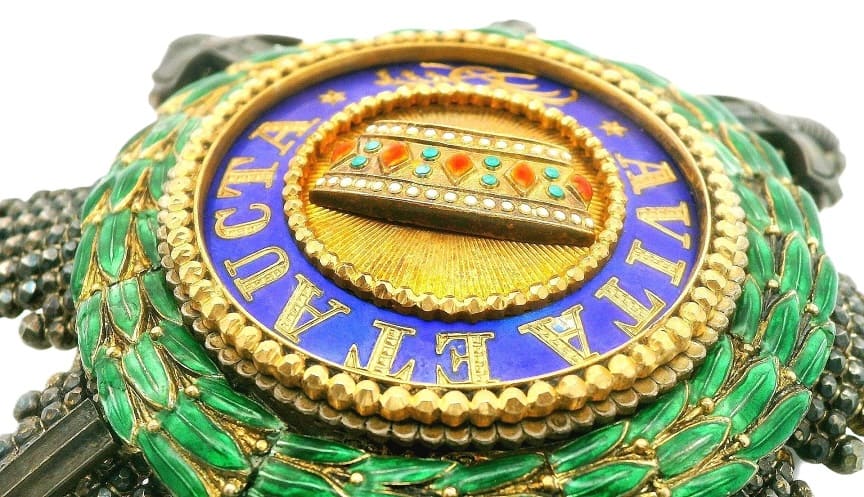 Iron Crown order diamond-cut  breast star with war decoration.jpg