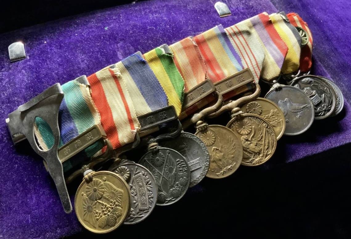 Japanese medal bar with 1907 Korean Crown Prince Wedding commemorative medal.jpg