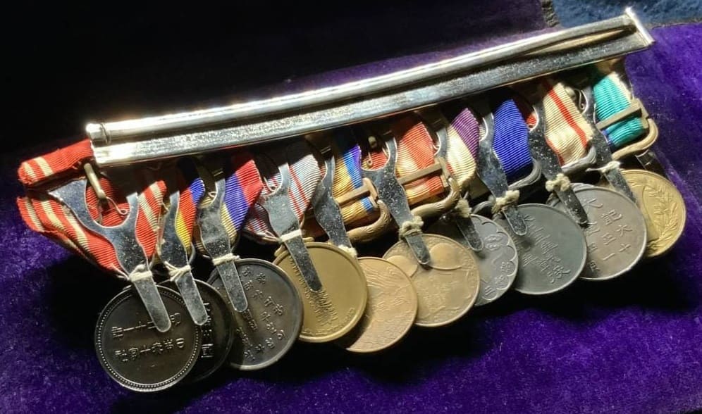 Japanese  medal bar with 1907 Korean Crown Prince Wedding commemorative medal.jpg