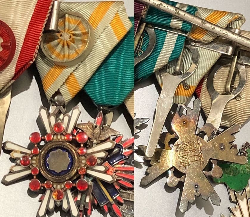 Japanese  Medal Bar with 5th class Golden Kite  ordre.jpg