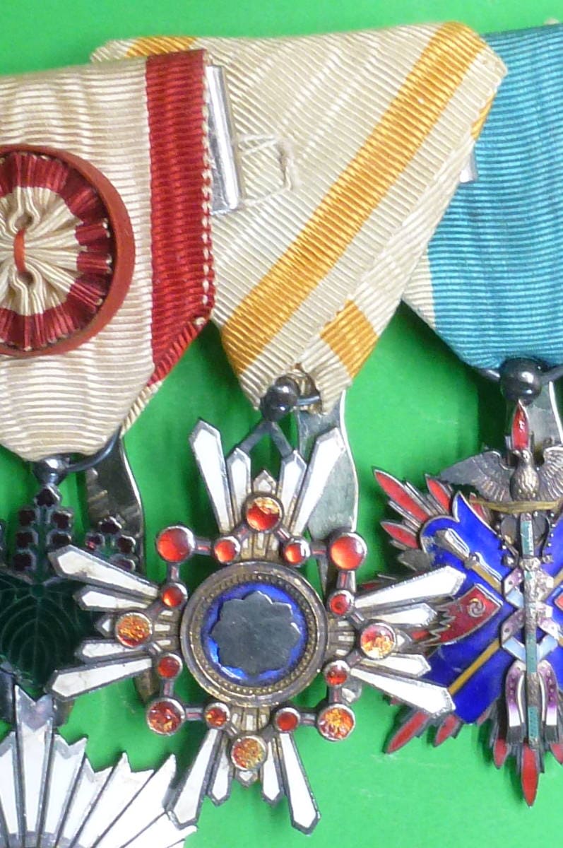 Japanese medal bar  with golden Kite order.jpg