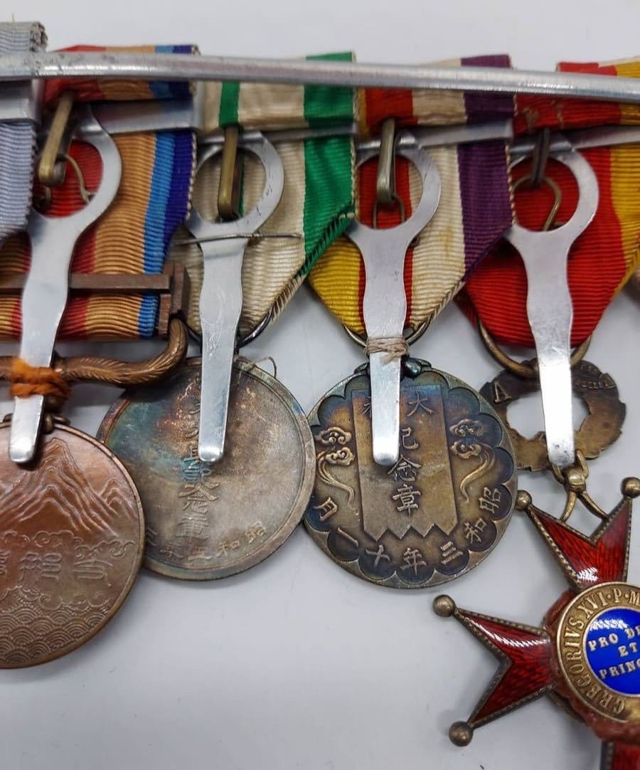 Japanese  medal  bar with Order of St. Gregory the Great.jpg