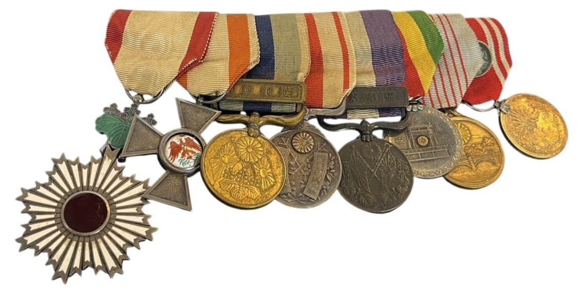 Japanese Medal bar with the Prussian Order of the Red Eagle 4th class.jpg