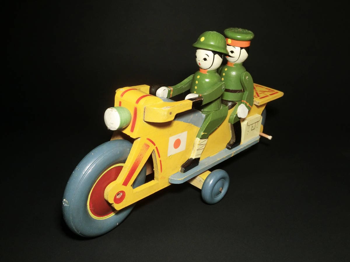 Japanese Military Motorcyclists Wooden  Toy.jpg