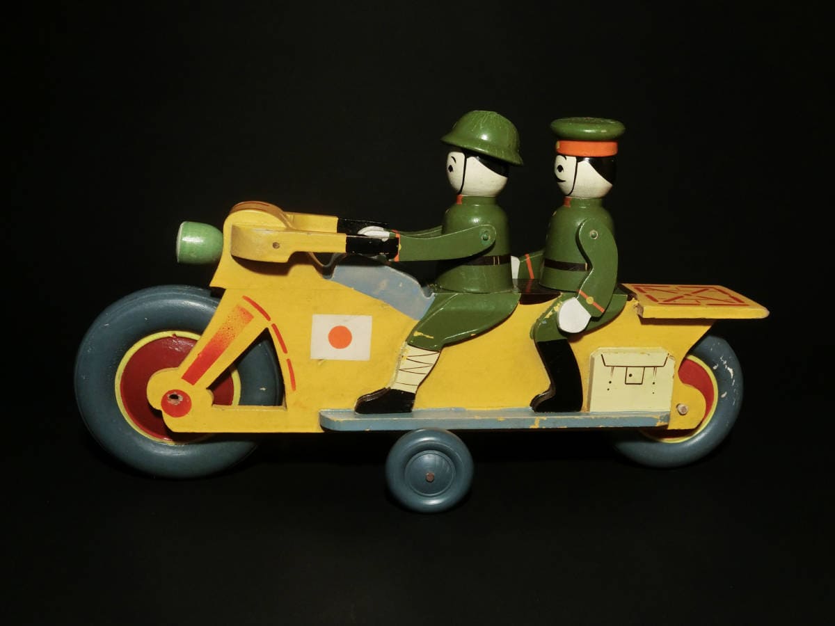 Japanese Military Motorcyclists Wooden Toy.jpg