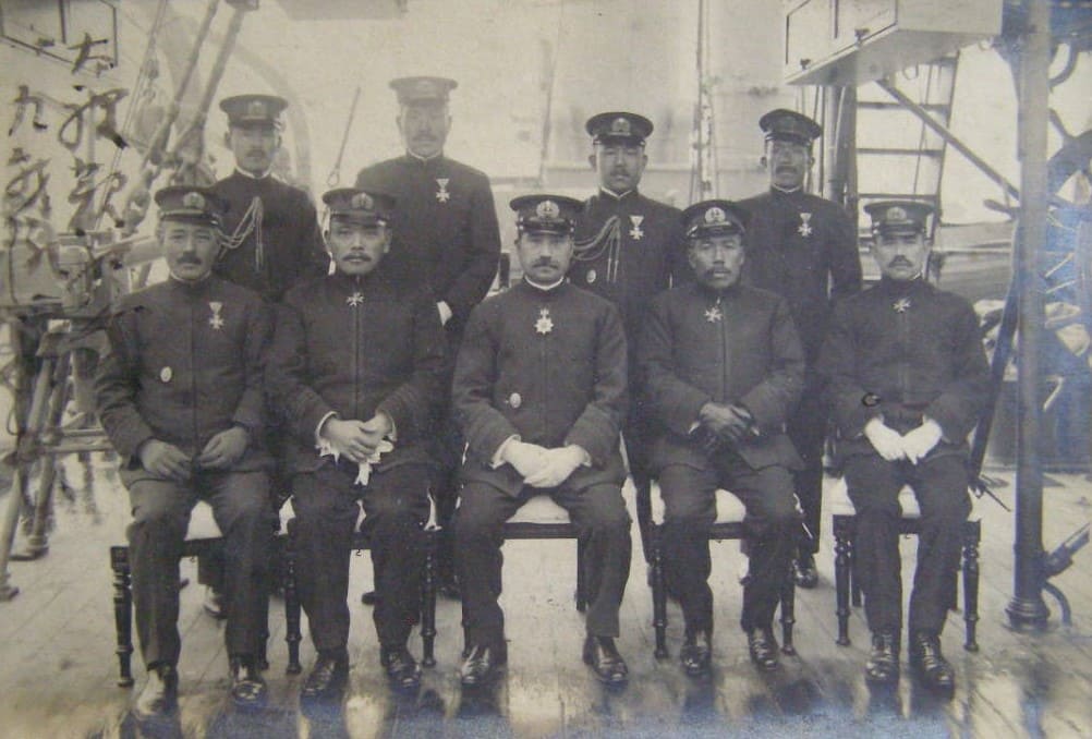 Japanese Officers with Naval Academy Graduation Badges.jpg