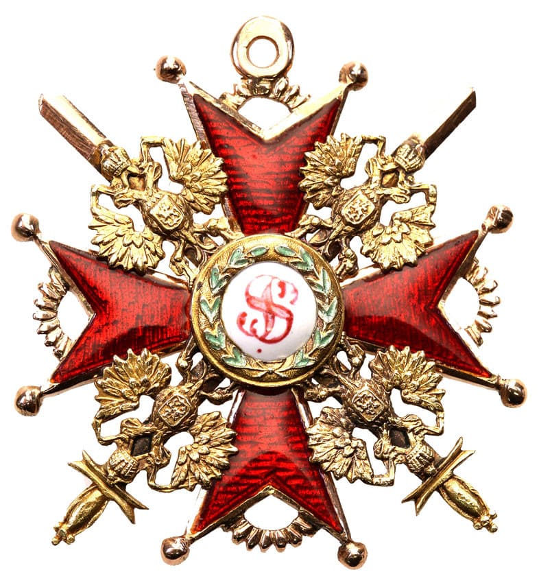 Late 3rd class St. Stanislaus order cross with swords  AK.jpg