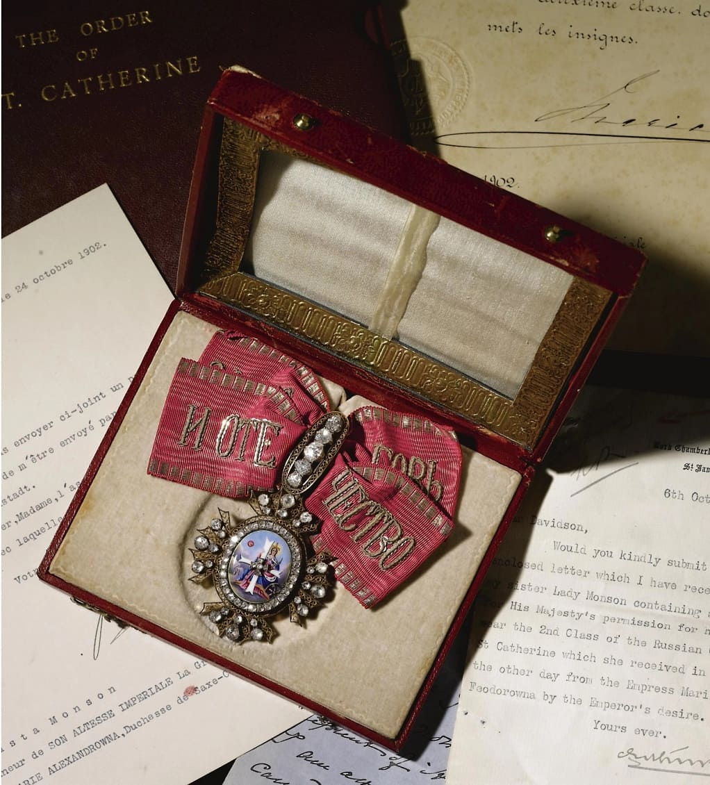 Lesser Cross of  the Order of Saint Catherine  awarded to Augusta Louisa Caroline Ellis.jpg