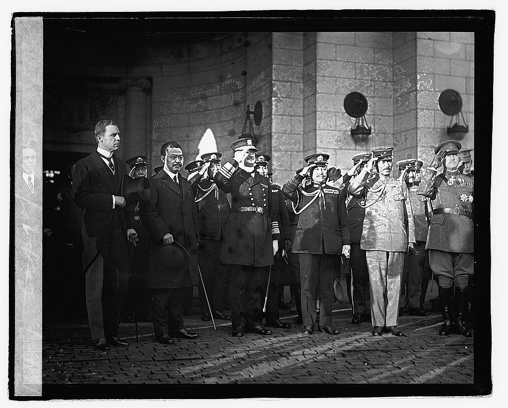 Maj. Gen'l. K. Tanaka and group saluting outside building, 10 24 21.jpg