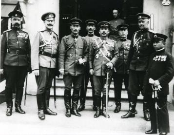 Masazumi Odagiri among other members of Japanese military mission that visited Russia in 1916.jpeg