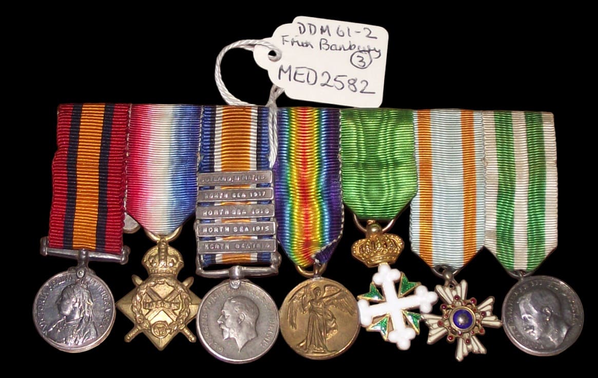 Medal bar of  Paymaster Rear Admiral Frederick Arthur Frith Banbury.jpg