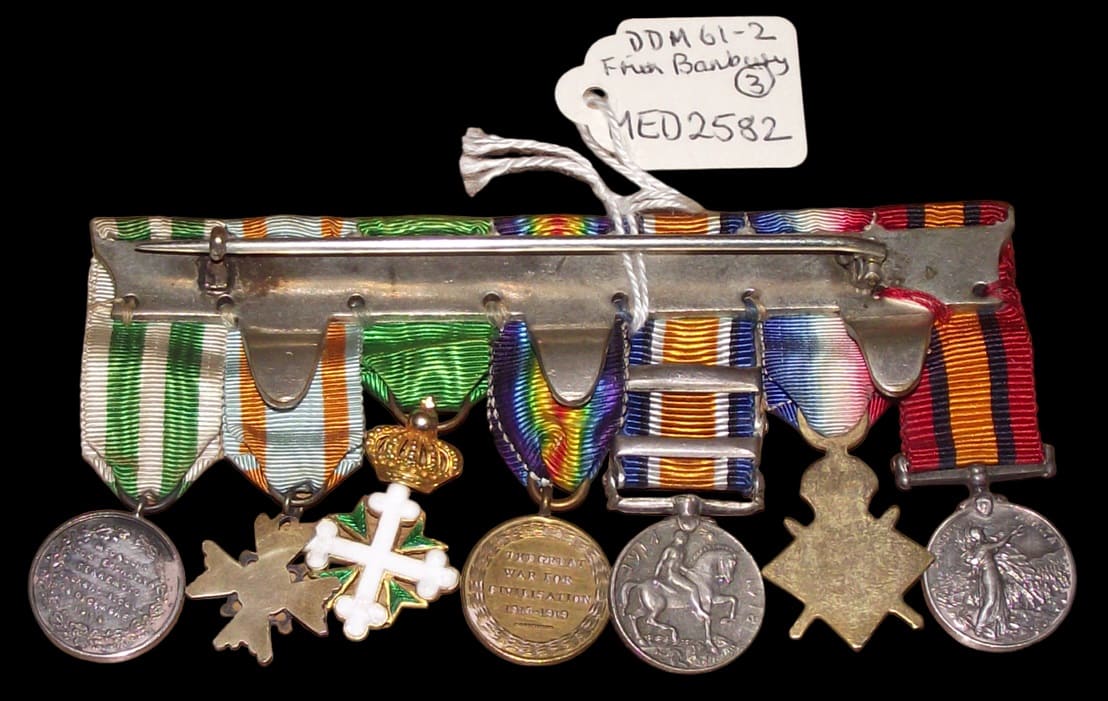 Medal bar of Paymaster Rear  Admiral Frederick Arthur Frith Banbury.jpg