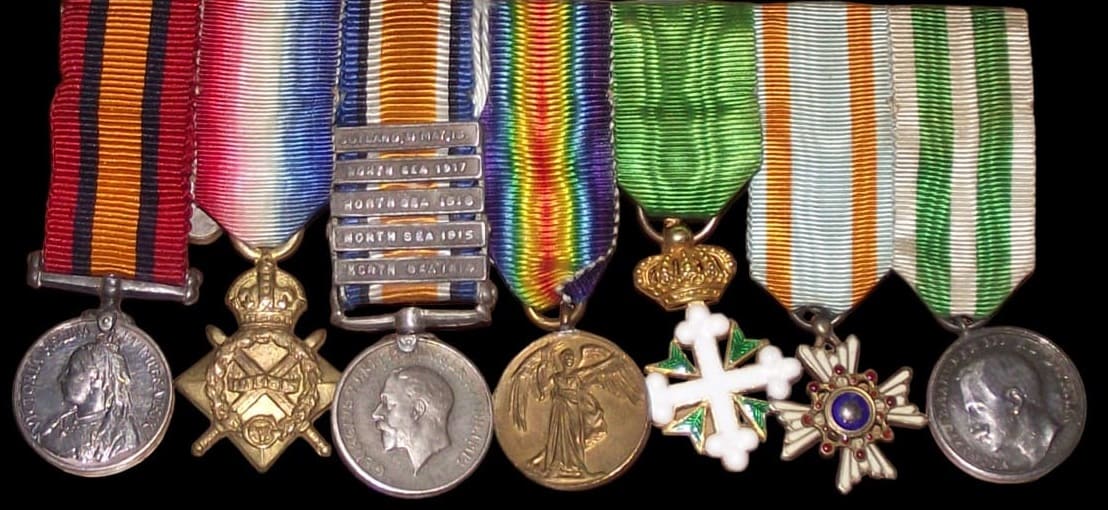 Medal bar of  Paymaster Rear Admiral Frederick Arthur Frith Banbury.jpg