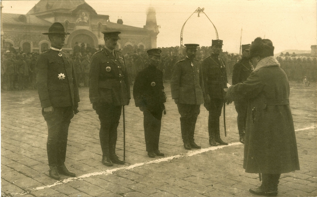 November 1919 Vladivostok. Ceremony of awarding allied officers with Japanese orders..jpg