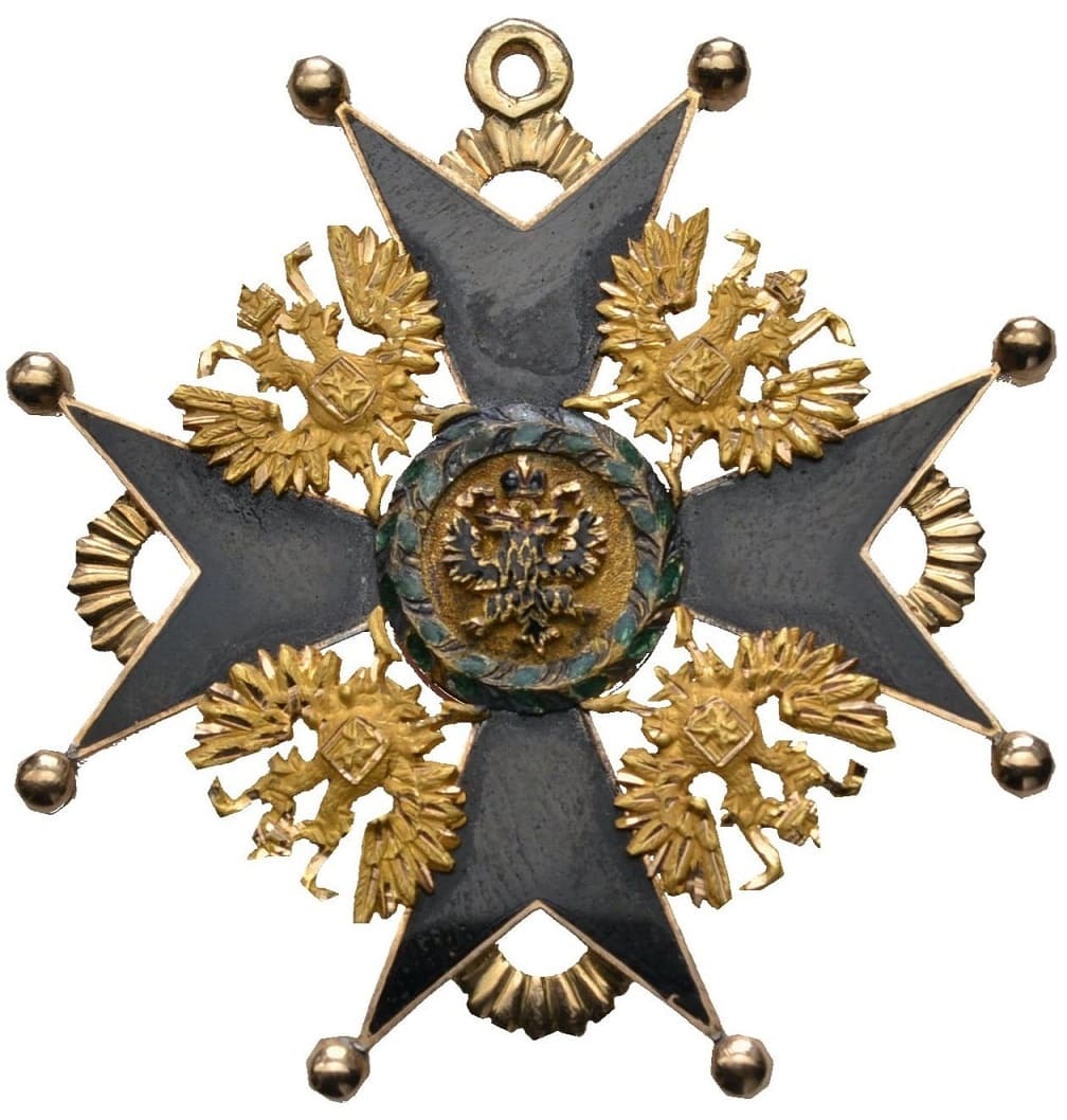 Орден Святого Станислава мастерской Ивана Осипова с поддельными медальонами для нехристиан.jpg