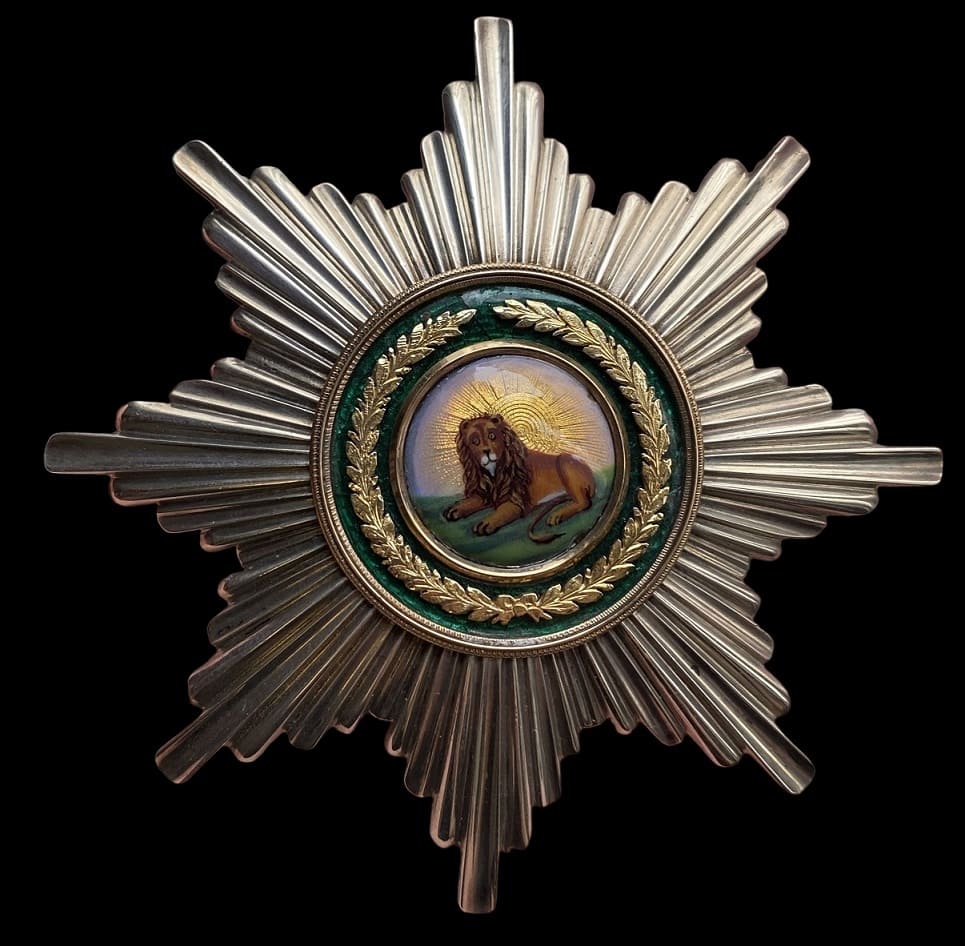 Order of Lion and Sun breast star made by Russian workshop Nichols&Plinke.jpg