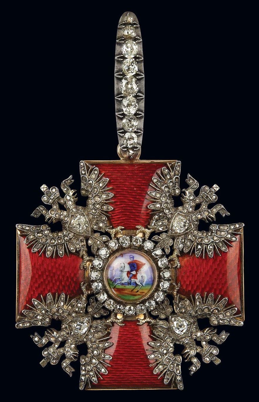 Order of Saint Alexander Nevsky with Diamonds made made by Ivan Vasilievich Osipov И.О workshop.jpg
