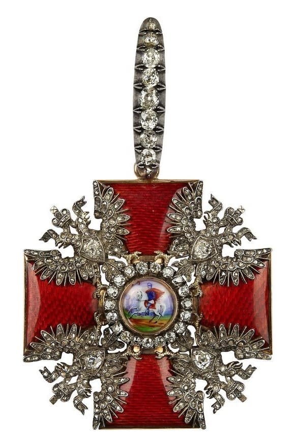 Order of Saint  Alexander Nevsky with Diamonds made made by Ivan Vasilievich Osipov И.О workshop.jpg