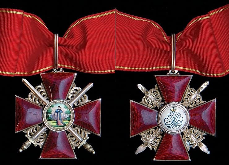 Order of Saint Anna with swords made by Moscow workshop of Ivan Mnekin.jpg