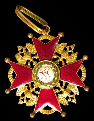 Order of  Saint Stanislaus 3rd class in gilded bronze French manufacture.jpg