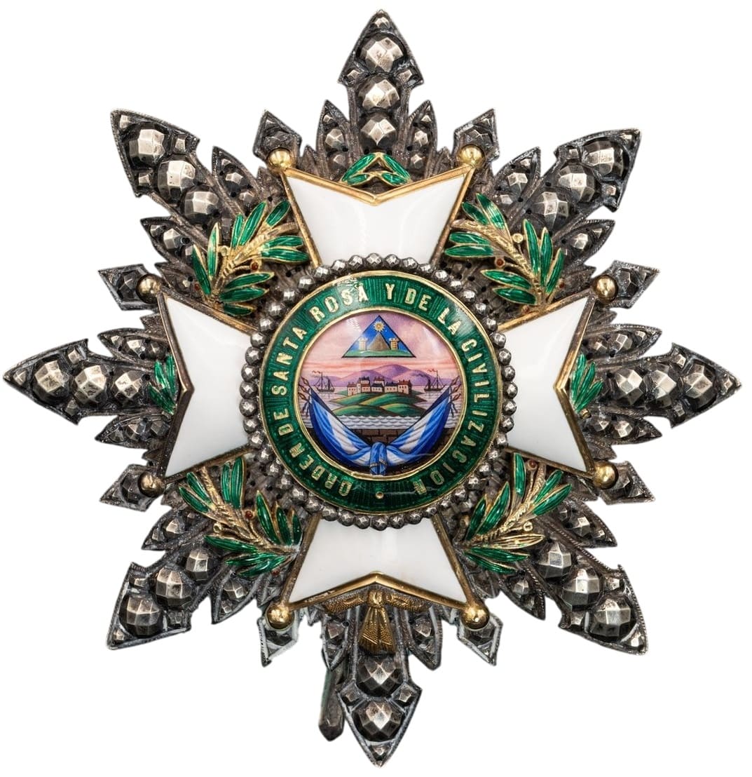 Order of Santa Rosa and of Civilisation breast star by Halley.jpg