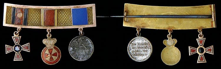 Order of St Vladimir miniature group in gold.jpg Order of St Vladimir miniature group in gold.jpg