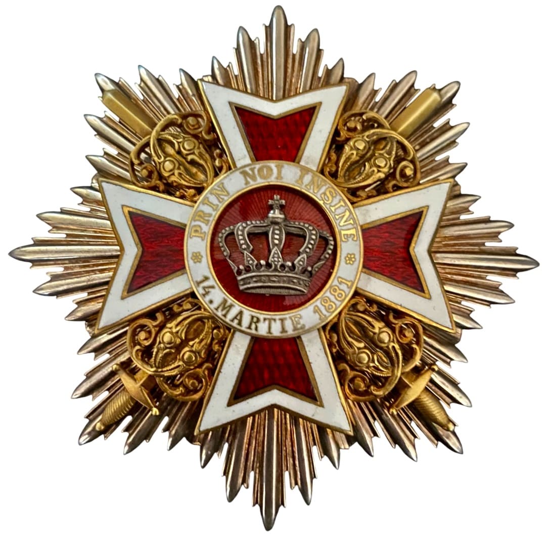 Order of the Crown of Romania Grand Cross Breast Star with Swords.jpg