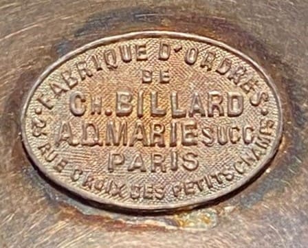 Order of the Lion and Sun made by CH. Billard A.D.  Marie Succ., Paris.jpg