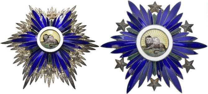 Order of the Lion and Sun with Blue Rays and Stars made by Arthurs Bertrand.jpg