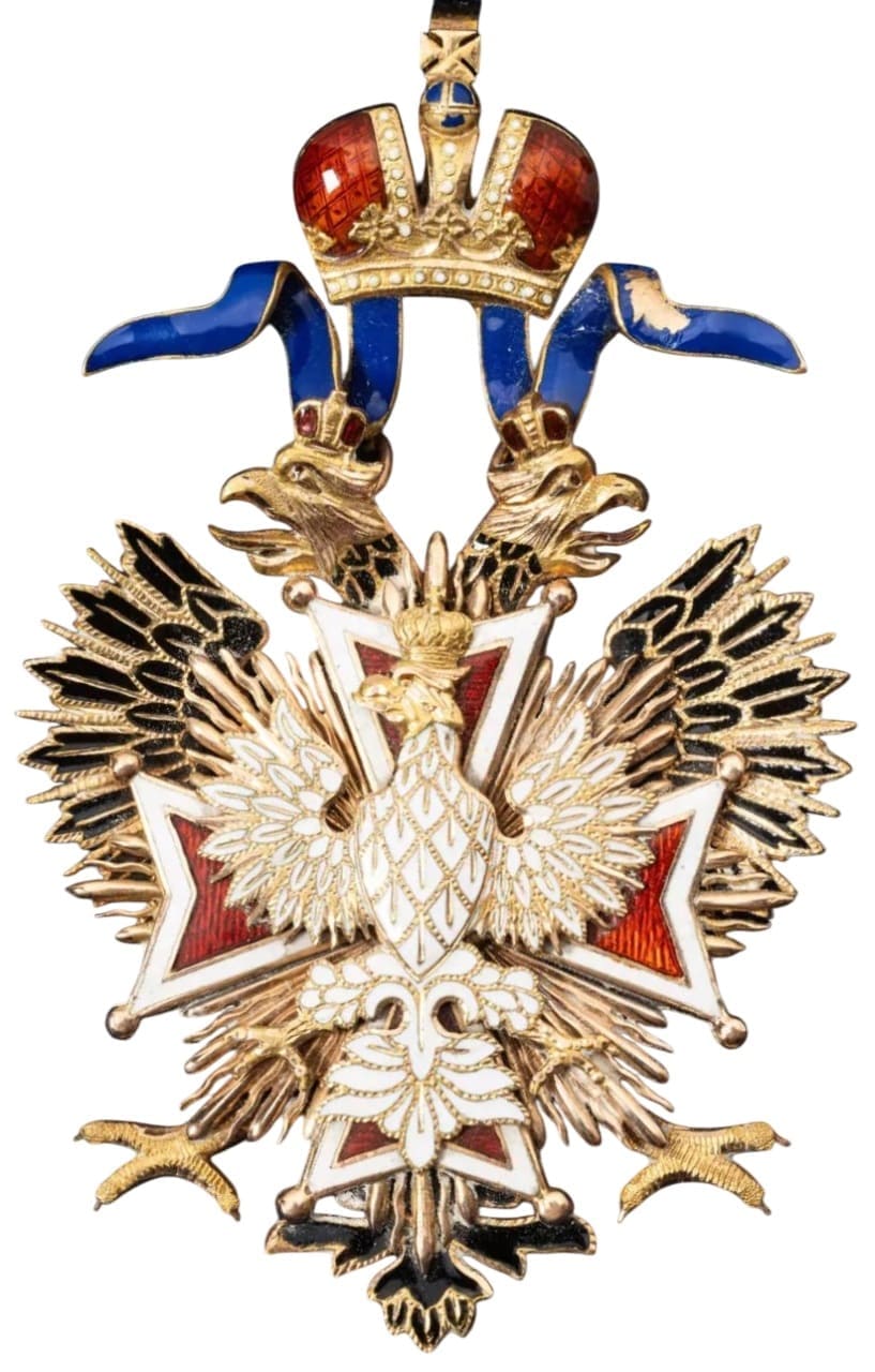Order of the White Eagle awarded to the head of Belgium Legation to Persia Joseph Naus.jpg