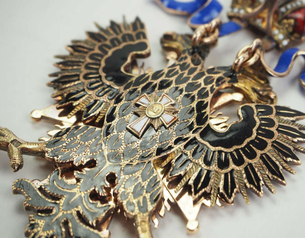 Order of_the White Eagle made by Julius Keibel IK awarded in 1875.jpg