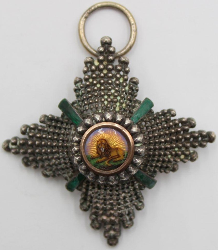 Orders of the Lion and Sun made by Ivan Vasilievich Osipov.jpg Orders of the Lion and Sun made by Ivan Vasilievich Osipov.jpg