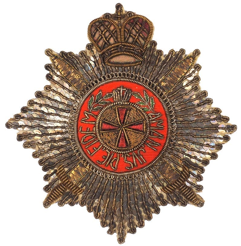 Поддельная шитая звезда ордена Святой Анны с мечами и короной..jpg