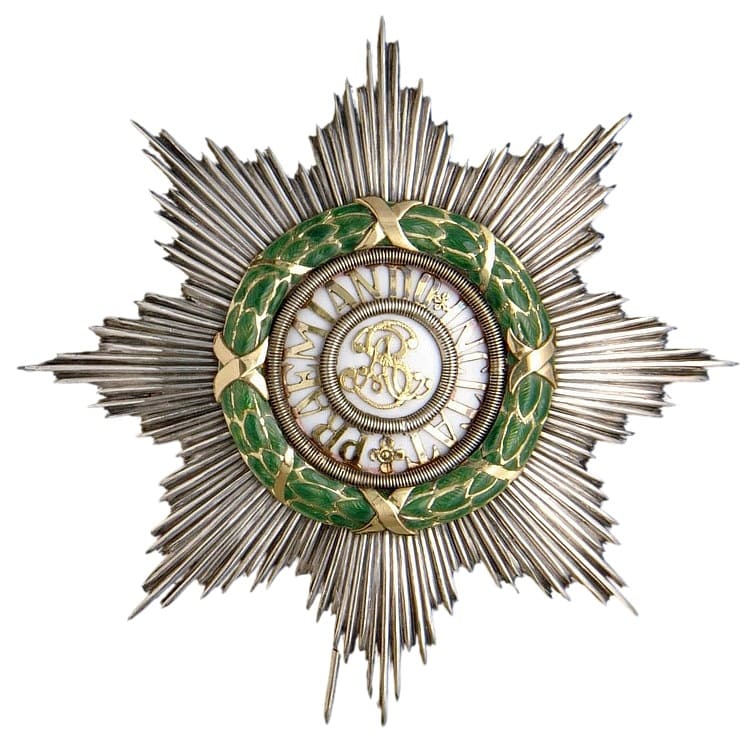 Polish Order of St. Stanislaus, Breast Star, unmarked, in silver with applied gold, silver and enamel centre, 92.5mm.jpg