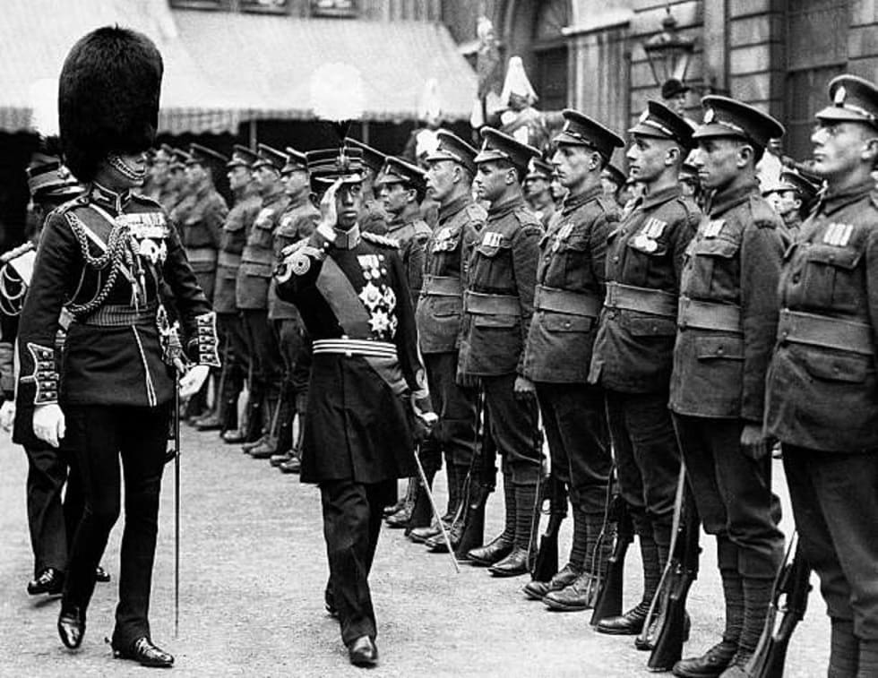 Prince Hirohito reviewing Guard of Honour.jpg