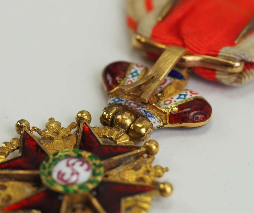 Prinzen Size Order of Saint Stanislaus with Imperial Crown made by   Fayolle, Paris.jpg