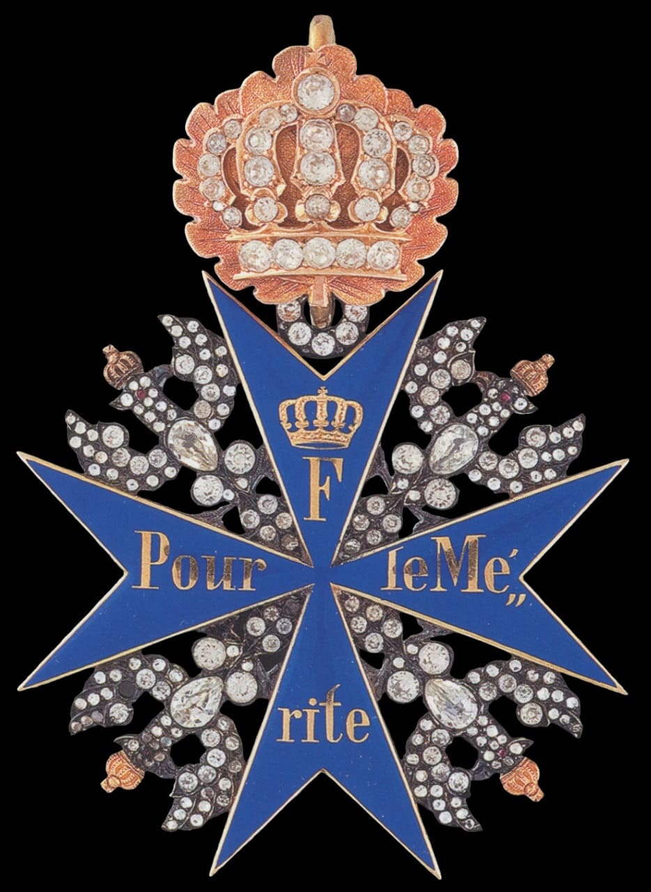 Prussian Order Pour le Mérite with Diamonds of Helmuth von Moltke the Elder.jpg Prussian Order Pour le Mérite with Diamonds of Helmuth von Moltke the Elder.jpg