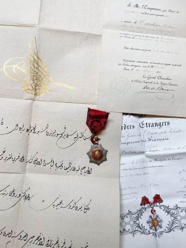 Rare  full set of document for the 4th class Order of the Medjidie.jpg