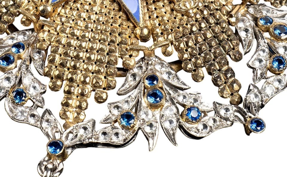 Serbian order of  Saint Sava breast star converted into the Brooch.jpg