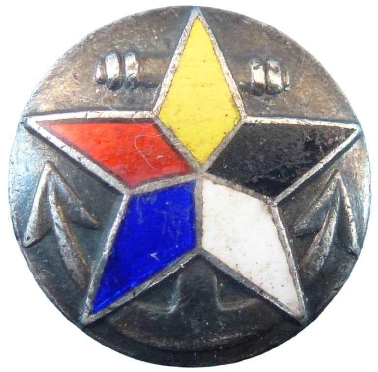 Silver Badge No. 821 with Manchukuo Army Star and Anchor.jpg