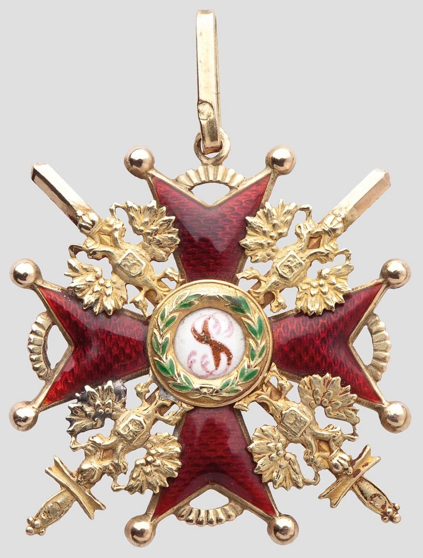 St. Stanislaus-Orden, Kreuz 3. Klasse mit Schwertern..jpg