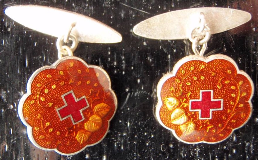Сufflinks of Japanese Red Cross Society.jpg