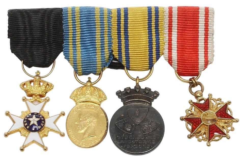 Sweden-made miniature group of awards with Saint Stanislaus order.jpg