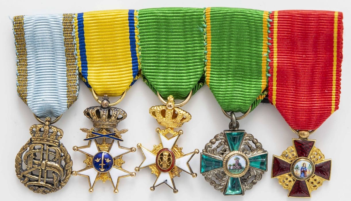 Swedish group of miniatures with Saint Anna order.jpg