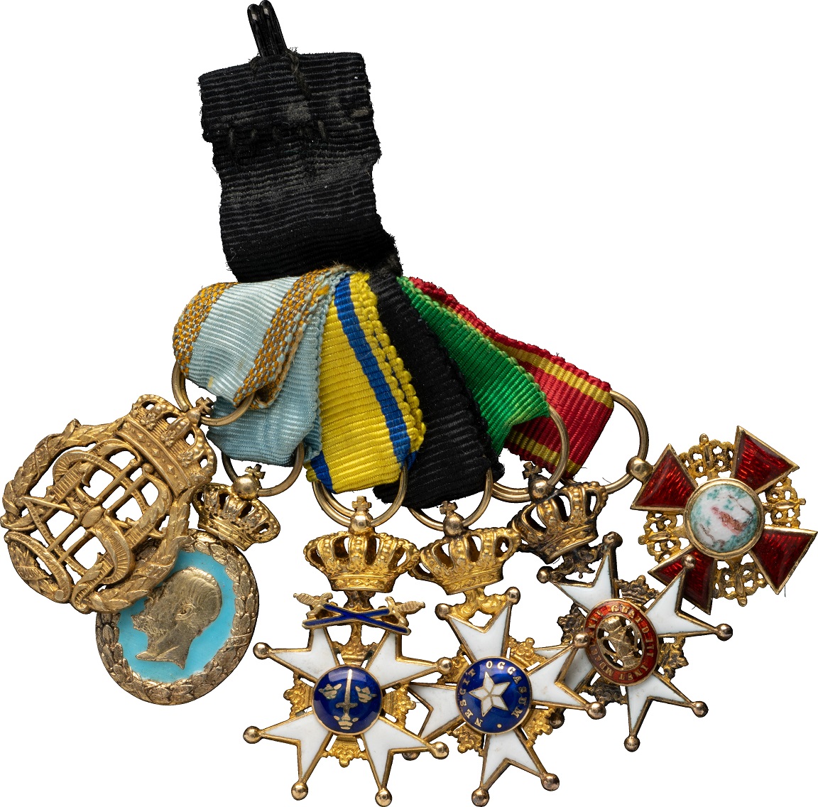Swedish miniature group with Saint Anna order.jpg