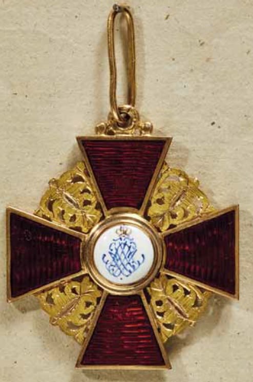 Знак Ордена Св. Анны 3-й  степени Фирма  Юлиуса Кейбеля.jpg