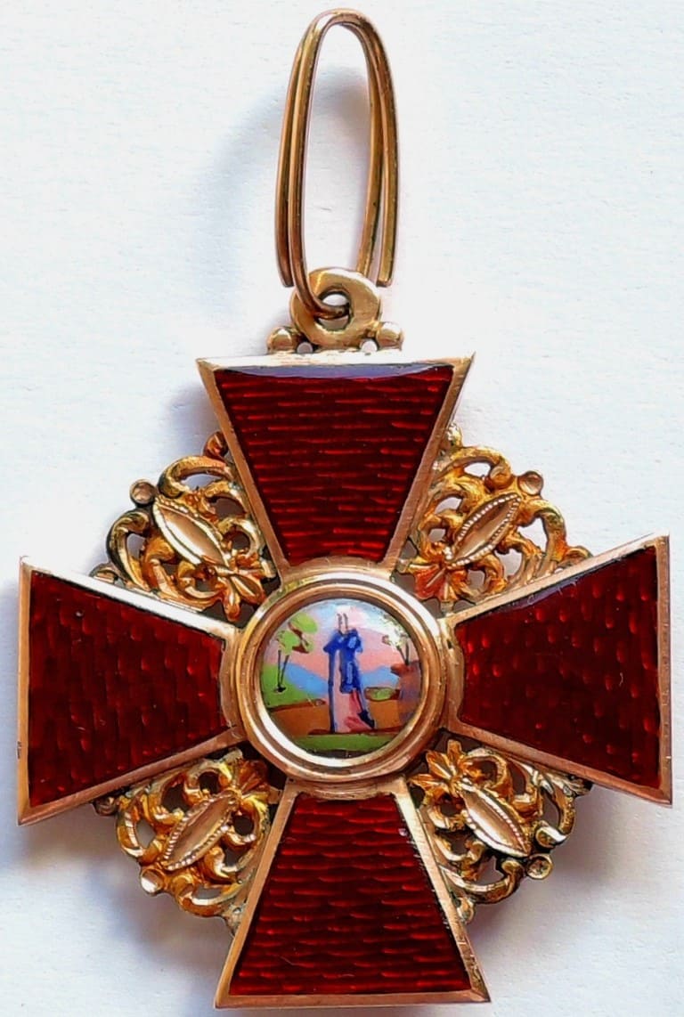 Знак Ордена  Св. Анны 3-й  степени Фирма Юлиуса Кейбеля.jpg