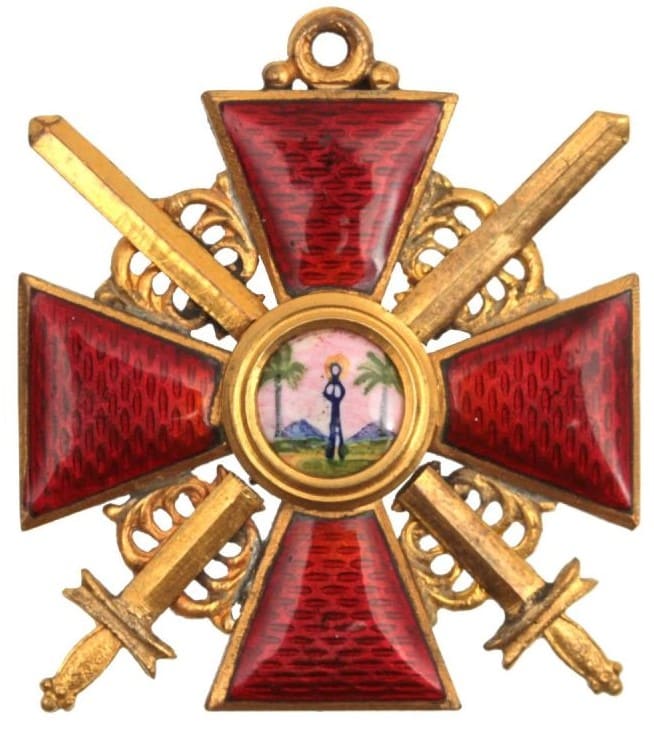 Знак  ордена Св. Анны 3-й степени с  мечами Осипов.jpg
