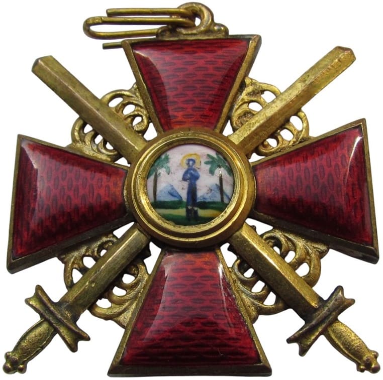 Знак  ордена Св. Анны 3-й степени с  мечами Осипов.jpg